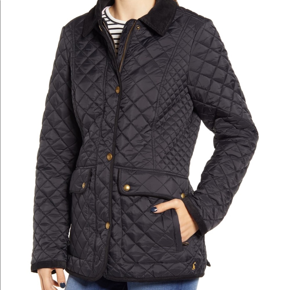 Joules Navy Quilted Fall Jacket
